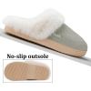 imageNineCiFun Womens and Mens Suede House Slippers Slip on Fuzzy Slippers with Faux Fur Lining Indoor Outdoor Home Shoes with Rubber SoleGreen
