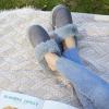 imageNineCiFun Womens and Mens Suede House Slippers Slip on Fuzzy Slippers with Faux Fur Lining Indoor Outdoor Home Shoes with Rubber SoleGrey