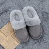 imageNineCiFun Womens and Mens Suede House Slippers Slip on Fuzzy Slippers with Faux Fur Lining Indoor Outdoor Home Shoes with Rubber SoleGrey