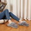 imageNineCiFun Womens and Mens Suede House Slippers Slip on Fuzzy Slippers with Faux Fur Lining Indoor Outdoor Home Shoes with Rubber SoleGrey