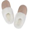 imageNineCiFun Womens and Mens Suede House Slippers Slip on Fuzzy Slippers with Faux Fur Lining Indoor Outdoor Home Shoes with Rubber SoleKhaki