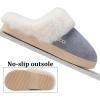 imageNineCiFun Womens and Mens Suede House Slippers Slip on Fuzzy Slippers with Faux Fur Lining Indoor Outdoor Home Shoes with Rubber SoleLight Blue