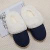 imageNineCiFun Womens and Mens Suede House Slippers Slip on Fuzzy Slippers with Faux Fur Lining Indoor Outdoor Home Shoes with Rubber SoleNavy