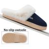 imageNineCiFun Womens and Mens Suede House Slippers Slip on Fuzzy Slippers with Faux Fur Lining Indoor Outdoor Home Shoes with Rubber SoleNavy