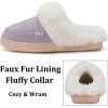 imageNineCiFun Womens and Mens Suede House Slippers Slip on Fuzzy Slippers with Faux Fur Lining Indoor Outdoor Home Shoes with Rubber SolePurple