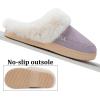 imageNineCiFun Womens and Mens Suede House Slippers Slip on Fuzzy Slippers with Faux Fur Lining Indoor Outdoor Home Shoes with Rubber SolePurple