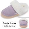 imageNineCiFun Womens and Mens Suede House Slippers Slip on Fuzzy Slippers with Faux Fur Lining Indoor Outdoor Home Shoes with Rubber SolePurple