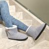 imageParlovable Womens Bootie Slippers Warm Knit Plush Lining Boots Comfortable Memory Foam Slipon Comfy House Shoes Breathable Indoor WinterGrey
