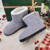 imageParlovable Womens Bootie Slippers Warm Knit Plush Lining Boots Comfortable Memory Foam Slipon Comfy House Shoes Breathable Indoor WinterGrey
