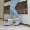 imageParlovable Womens Bootie Slippers Warm Knit Plush Lining Boots Comfortable Memory Foam Slipon Comfy House Shoes Breathable Indoor WinterGrey