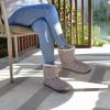 imageParlovable Womens Bootie Slippers Warm Knit Plush Lining Boots Comfortable Memory Foam Slipon Comfy House Shoes Breathable Indoor WinterPink