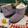 imageParlovable Womens Bootie Slippers Warm Knit Plush Lining Boots Comfortable Memory Foam Slipon Comfy House Shoes Breathable Indoor WinterPink