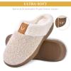 imageParlovable Womens Cozy Memory Foam Slippers Fuzzy Plush Fleece Lining Comfortable House Shoes Slip On Indoor Outdoor AntiSkid Sole WinterBeige