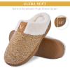 imageParlovable Womens Cozy Memory Foam Slippers Fuzzy Plush Fleece Lining Comfortable House Shoes Slip On Indoor Outdoor AntiSkid Sole WinterTaupe