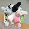 imageParlovable Womens Faux Fur Slippers Fuzzy Flat Spa Fluffy Open Toe House Shoes Indoor Outdoor Slip on Memory Foam Slide SandalsBeige