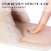 imageParlovable Womens Faux Fur Slippers Fuzzy Flat Spa Fluffy Open Toe House Shoes Indoor Outdoor Slip on Memory Foam Slide SandalsBeige
