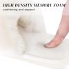 imageParlovable Womens Faux Fur Slippers Fuzzy Flat Spa Fluffy Open Toe House Shoes Indoor Outdoor Slip on Memory Foam Slide SandalsCream