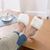 imageParlovable Womens Faux Fur Slippers Fuzzy Flat Spa Fluffy Open Toe House Shoes Indoor Outdoor Slip on Memory Foam Slide SandalsCream