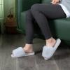 imageParlovable Womens Faux Fur Slippers Fuzzy Flat Spa Fluffy Open Toe House Shoes Indoor Outdoor Slip on Memory Foam Slide SandalsGrey