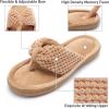 imageParlovable Womens Flip Flop Slippers Memory Foam Slip on Thong Slipper Breathable Cozy Open Toe House Shoes AntiSkid Rubber Sole Sandal Indoor OutdoorCamel
