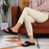imageParlovable Womens Flip Flop Slippers Memory Foam Slip on Thong Slipper Breathable Cozy Open Toe House Shoes AntiSkid Rubber Sole Sandal Indoor OutdoorBlack