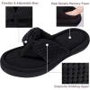 imageParlovable Womens Flip Flop Slippers Memory Foam Slip on Thong Slipper Breathable Cozy Open Toe House Shoes AntiSkid Rubber Sole Sandal Indoor OutdoorBlack
