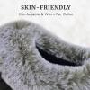 imageParlovable Womens Soft Cable Knit Slippers Soft Plush Faux Fur Collar Memory Foam Fuzzy House Shoes AntiSkid IndoorOutdoor Rubber SoleBlack