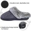 imageParlovable Womens Soft Cable Knit Slippers Soft Plush Faux Fur Collar Memory Foam Fuzzy House Shoes AntiSkid IndoorOutdoor Rubber SoleGrey