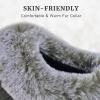 imageParlovable Womens Soft Cable Knit Slippers Soft Plush Faux Fur Collar Memory Foam Fuzzy House Shoes AntiSkid IndoorOutdoor Rubber SoleGrey
