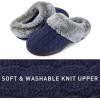 imageParlovable Womens Soft Cable Knit Slippers Soft Plush Faux Fur Collar Memory Foam Fuzzy House Shoes AntiSkid IndoorOutdoor Rubber SoleNavy Blue