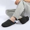 imageULTRAIDEAS Casual Slippers for Men Slip On Mens Slippers with Memory Foam ampamp Rubber Sole IndoorFelt Dark Grey
