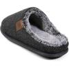 imageULTRAIDEAS Casual Slippers for Men Slip On Mens Slippers with Memory Foam ampamp Rubber Sole IndoorKnit Dark Grey