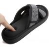 imageULTRAIDEAS Mens Adjustable Sandal Slipper with Memory Foam Summer Cross Strap House SlidesDark Grey