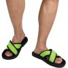 imageULTRAIDEAS Mens Adjustable Sandal Slipper with Memory Foam Summer Cross Strap House SlidesGreen