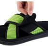 imageULTRAIDEAS Mens Adjustable Sandal Slipper with Memory Foam Summer Cross Strap House SlidesGreen