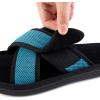 imageULTRAIDEAS Mens Adjustable Sandal Slipper with Memory Foam Summer Cross Strap House SlidesLight Blue