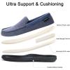 imageULTRAIDEAS Mens Carver Slippers Moc Loafer House Shoes Memory FoamAegean Blue