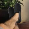 imageULTRAIDEAS Mens Carver Slippers Moc Loafer House Shoes Memory FoamBlack
