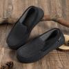 imageULTRAIDEAS Mens Carver Slippers Moc Loafer House Shoes Memory FoamTwill Black