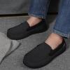 imageULTRAIDEAS Mens Carver Slippers Moc Loafer House Shoes Memory FoamTwill Black