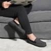 imageULTRAIDEAS Mens Carver Slippers Moc Loafer House Shoes Memory FoamTwill Grey