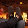 imageULTRAIDEAS Mens Cozy Memory Foam Slippers with Warm Fleece Lining WoolLike Blend Micro Suede House Shoes with Indoor Outdoor Rubber SoleCoffee