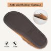 imageULTRAIDEAS Mens Fuzzy Winter Suede Slippers Memory Foam Indoor and OutdoorBrown