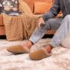 imageULTRAIDEAS Mens Fuzzy Winter Suede Slippers Memory Foam Indoor and OutdoorGrey