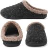 imageULTRAIDEAS Mens Fuzzy Winter Suede Slippers Memory Foam Indoor and OutdoorKnitted Black