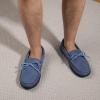 imageULTRAIDEAS Mens Luke Microsuede Moccasin Slippers with Tie Indoor OutdoorBlue