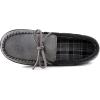 imageULTRAIDEAS Mens Luke Microsuede Moccasin Slippers with Tie Indoor OutdoorDark Grey
