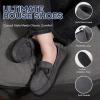 imageULTRAIDEAS Mens Luke Microsuede Moccasin Slippers with Tie Indoor OutdoorGrey