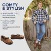 imageULTRAIDEAS Mens Luke Microsuede Moccasin Slippers with Tie Indoor OutdoorLight Coffee