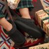 imageULTRAIDEAS Mens Nealon Moccasin Clog Slipper Slip on IndoorOutdoor House ShoesBlack